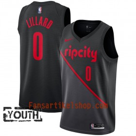 Portland Trail Blazers Trikot Damian Lillard 0 2018-19 Nike City Edition Schwarz Swingman - Kinder